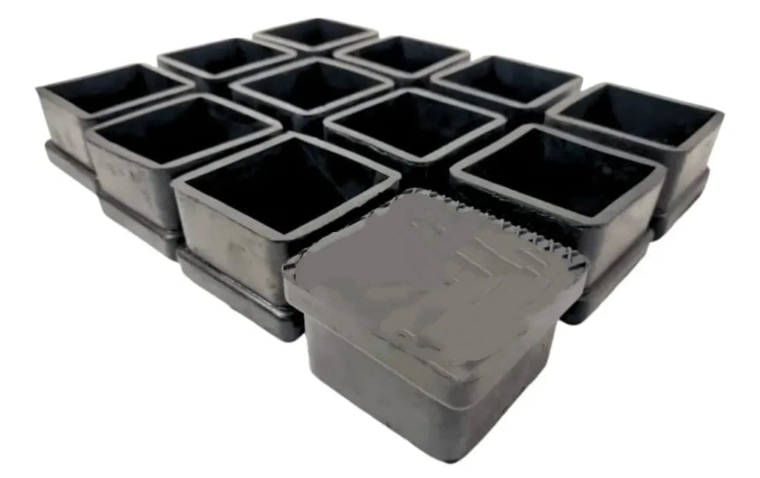 10 Tapas de goma negro de 40 mm x 40 mm