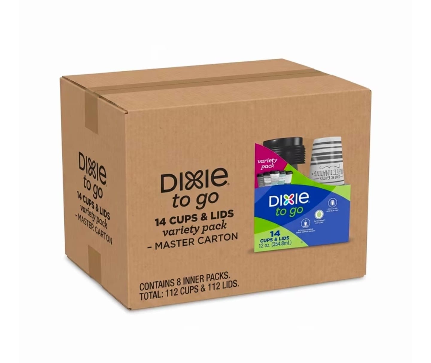 Caja con Vasos Desechables para Café con Tapa