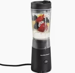 Licuadora Personal Hamilton Beach para Batidos y Smoothies con Tapa de Viaje Antifugas 14 Oz Renewed