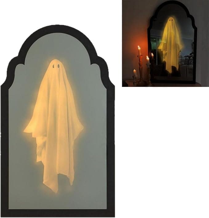 Espejo fantasma con holograma de Halloween con borde