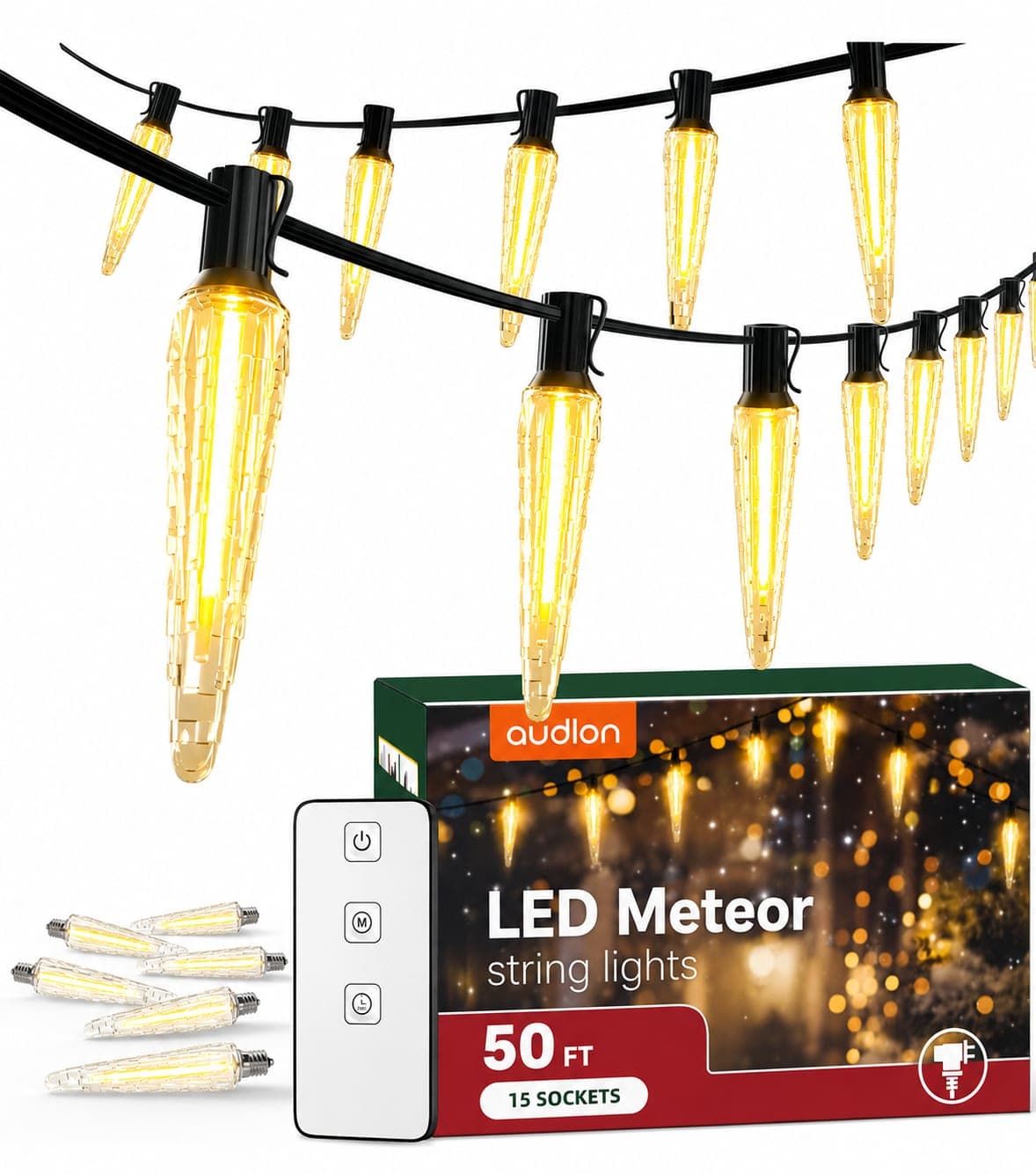 SERIE DE LUCES LED TIPO LLUVIA marca addlon 50 pies
