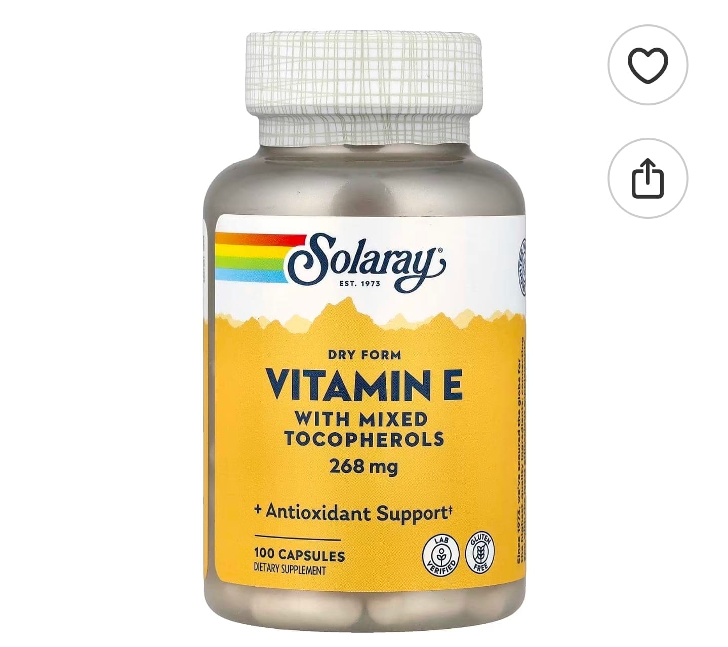 Suplemento Solaray Vitamina E en forma seca (Dry Form Vitamin E)