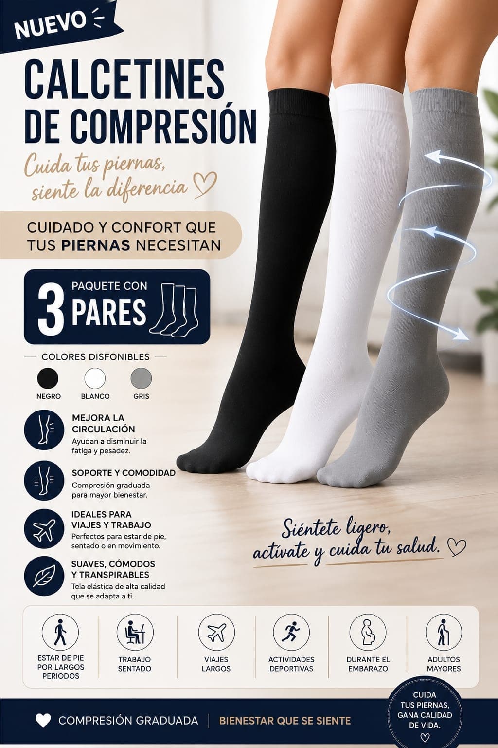 Calcetines de compresión Bysock 3 pares