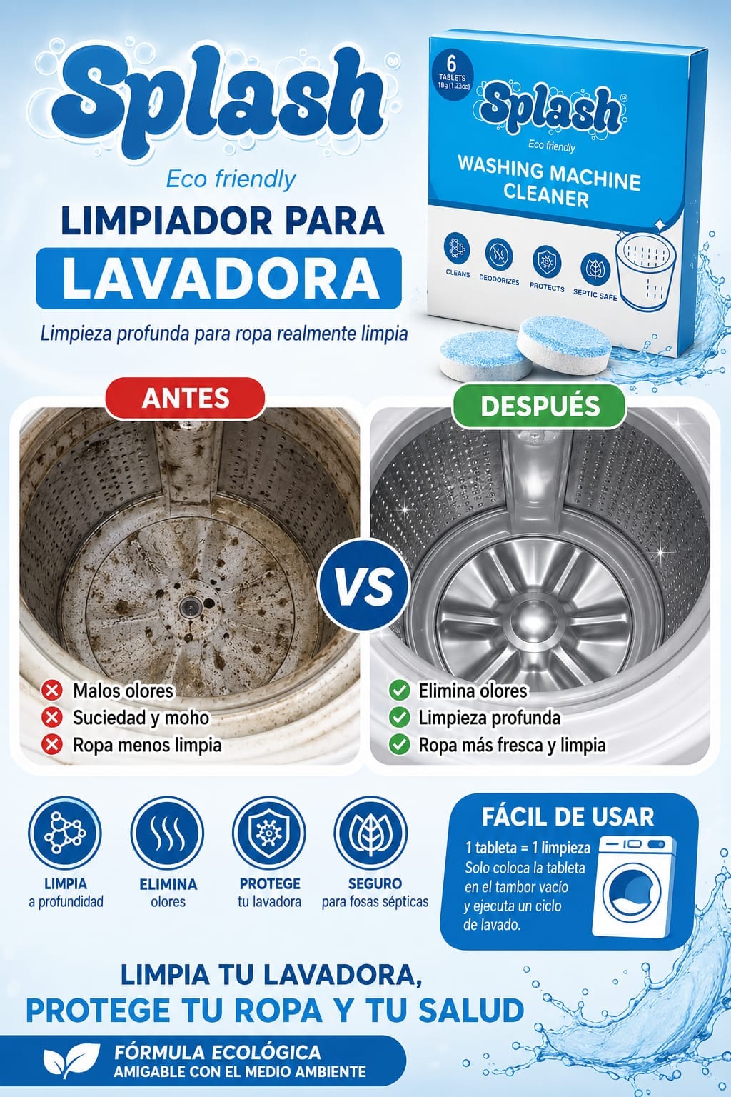 Limpiador para lavadora
