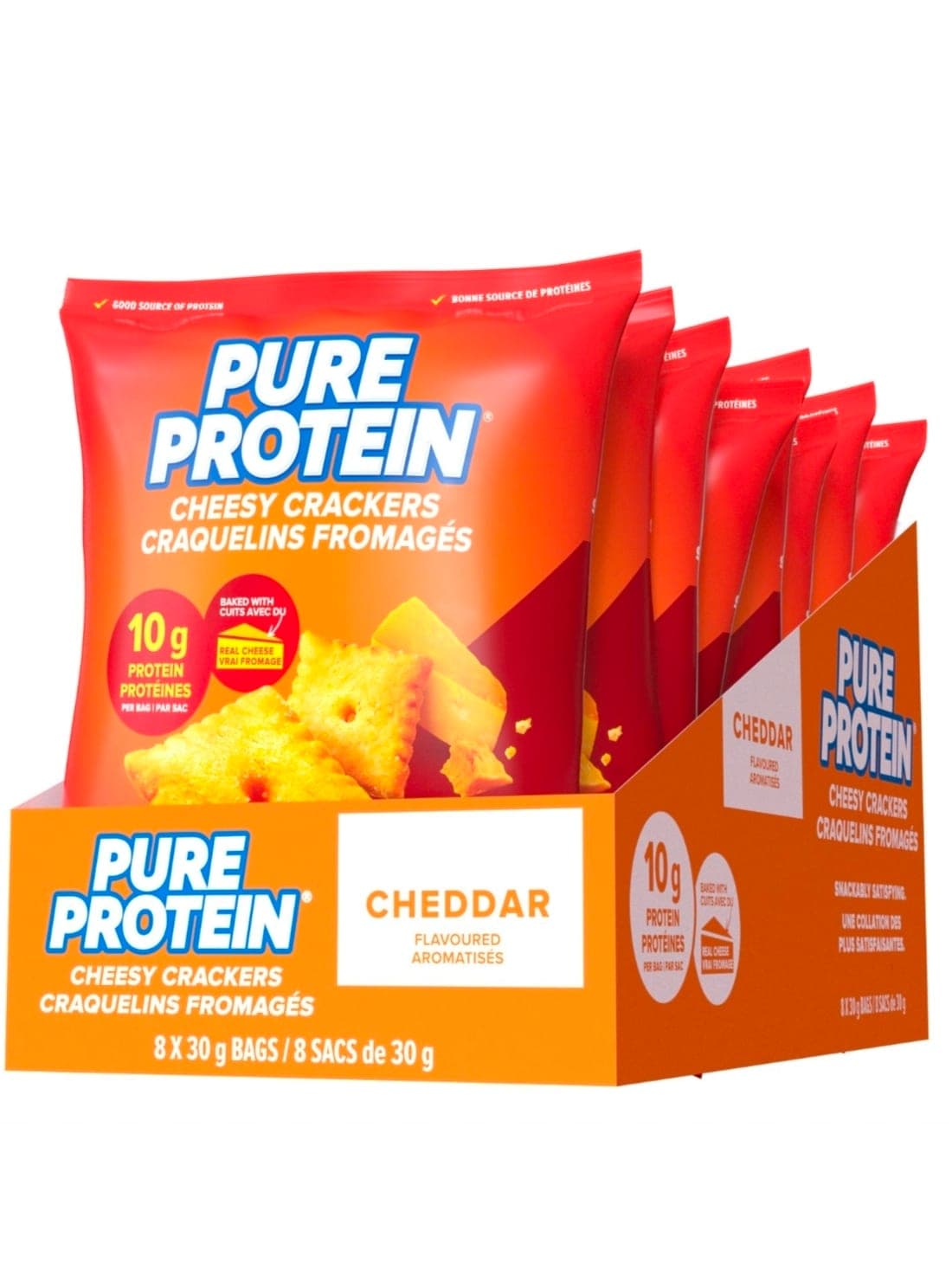 Galletas con queso Pure Protein Cheesy Crackers 7 pack de 30g cu